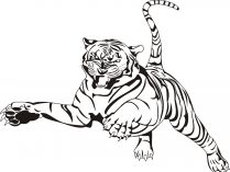 Dibujo de tigre saltando